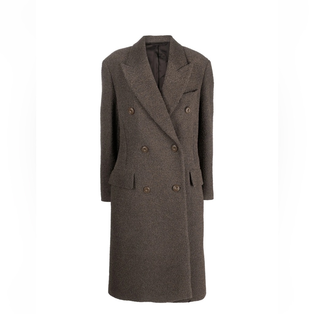 ACNE STUDIOS Ojama Wool Blend Bouclé Coat - Taupe Grey